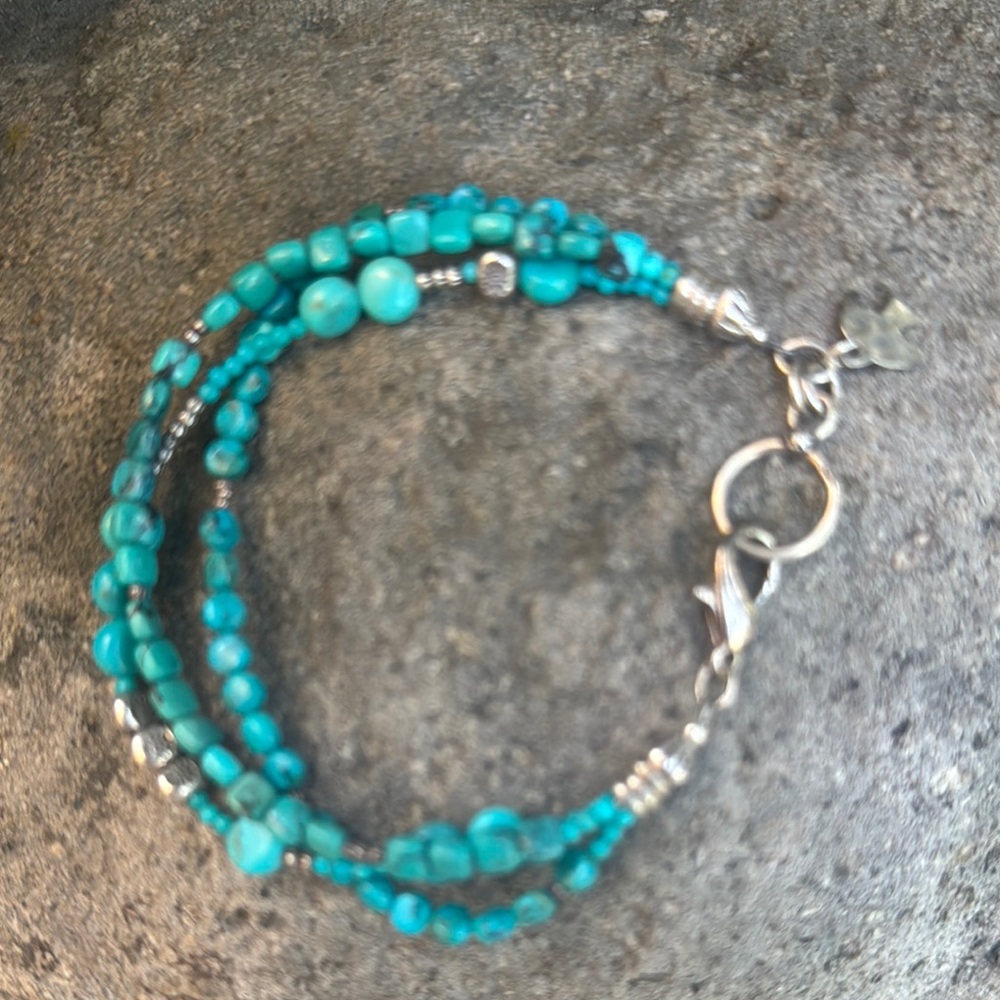 Turquoise Beaded Bracelet by Peyote Bird - Picture 2 of 2